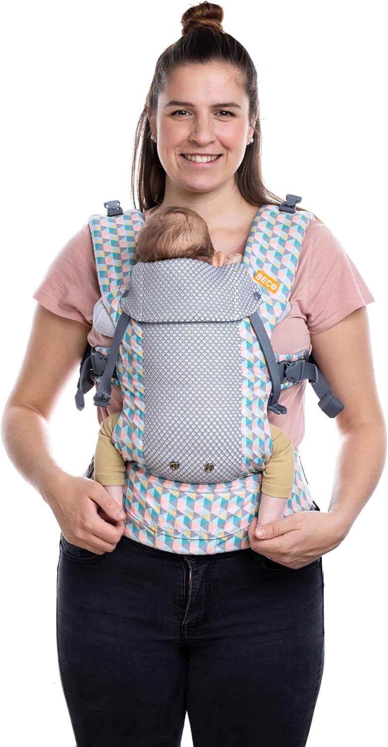 Beco Gemini Cool Mesh Baby Carrier Newborn to Toddler - Cool Grey Geometric - liquidation.store