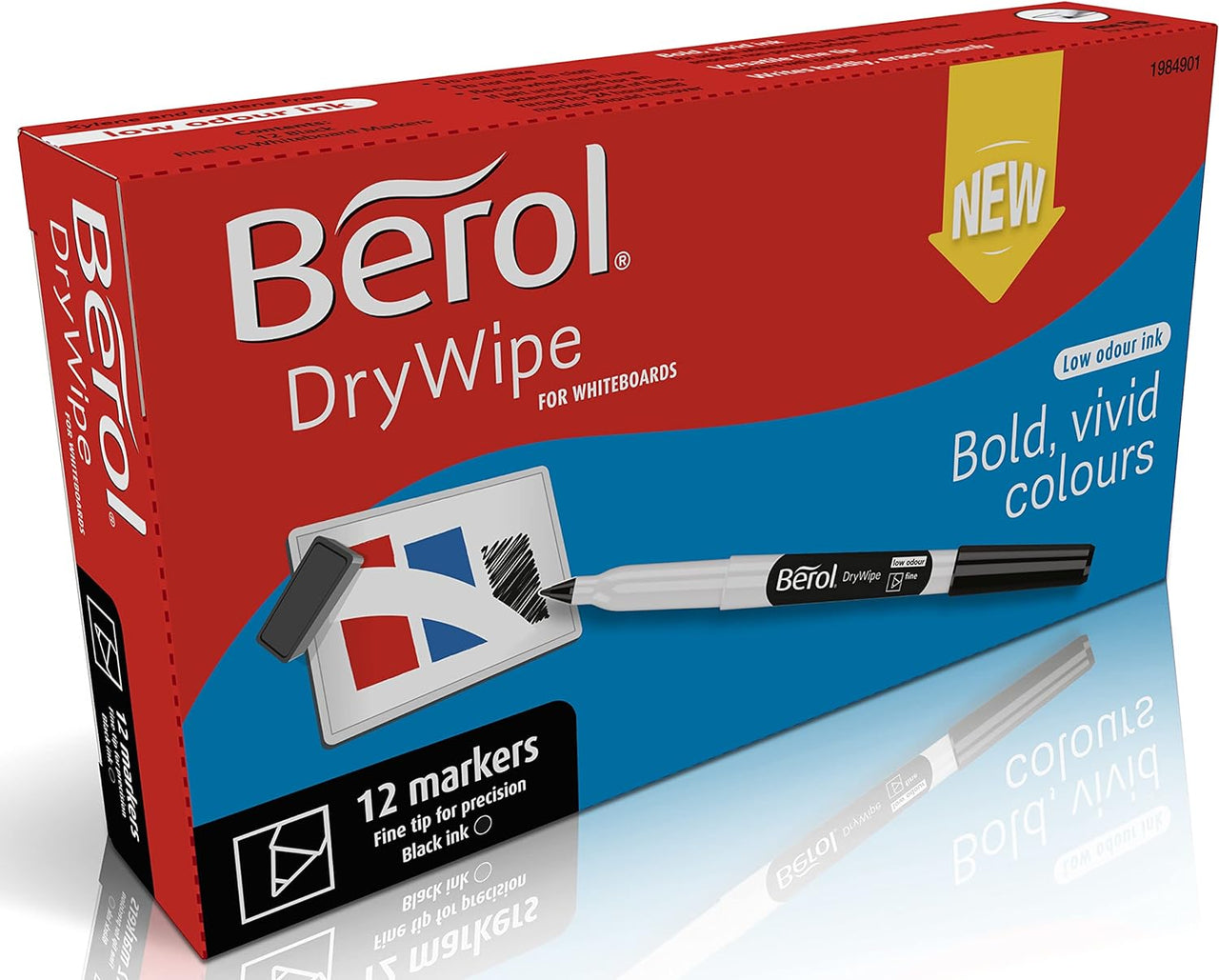 Berol Dry Wipe Whiteboard Marker Pens (12 Pack) - liquidation.store