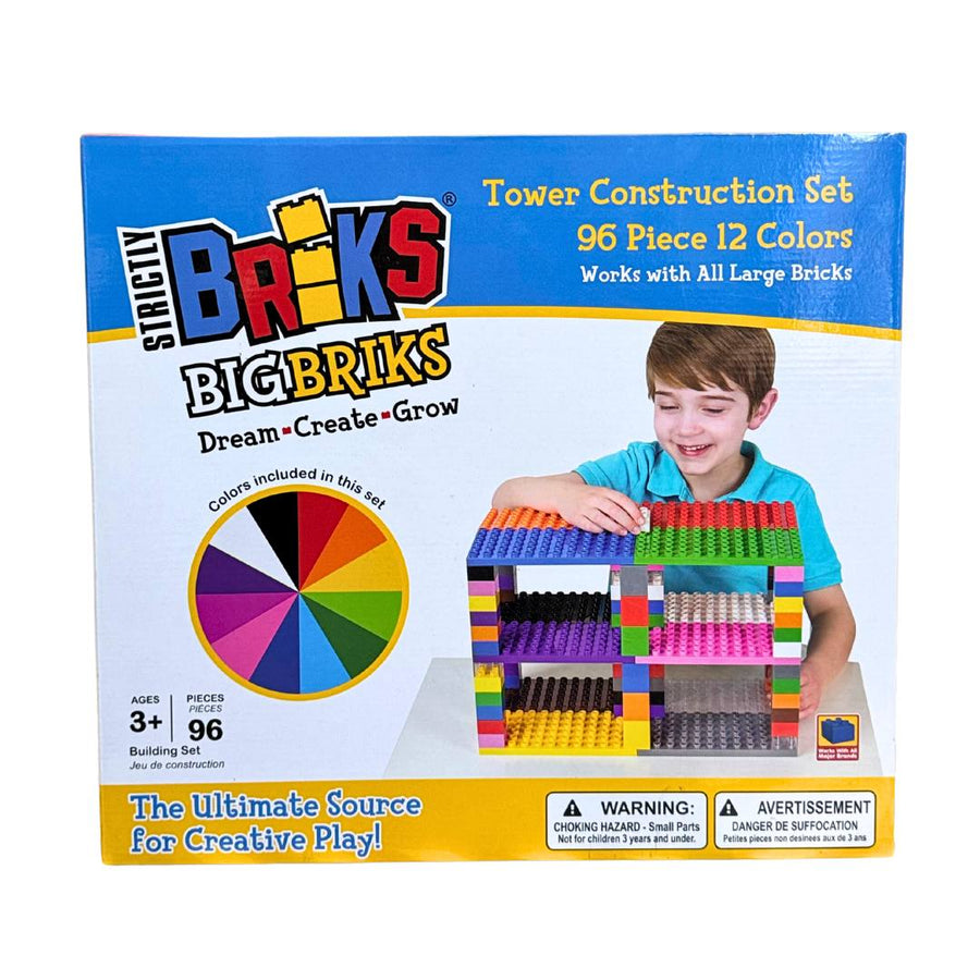 Big Brik Tower Set by Strictly Briks - 96 Briks & 12 Colours - liquidation.store