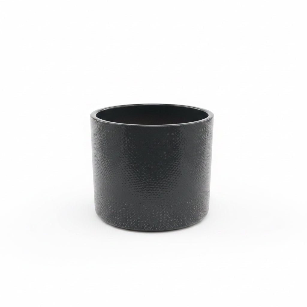 Black Textured Ceramic Plant Pot 15cm - liquidation.store
