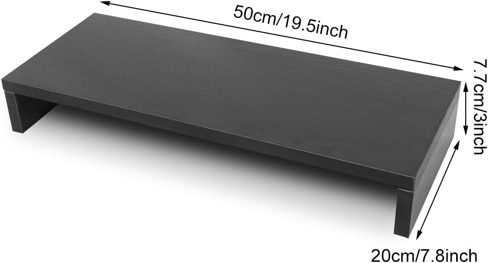 Simple Black Monitor Risers Black Wooden Monitor Risers Laptop Stand – liquidation.store