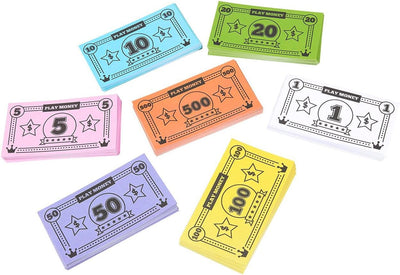 Blue Panda Board Game Play Money Set for Kids - 455 piece - liquidation.store