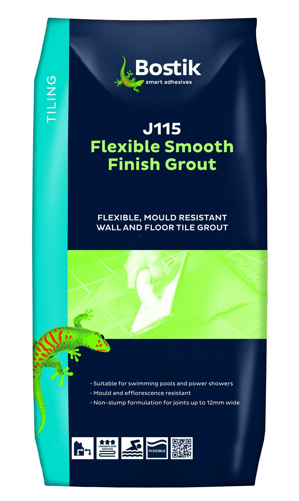 Bostik J115 Flexible Smooth Finish Grout - Graphite - 2 Pack (10KG) - liquidation.store