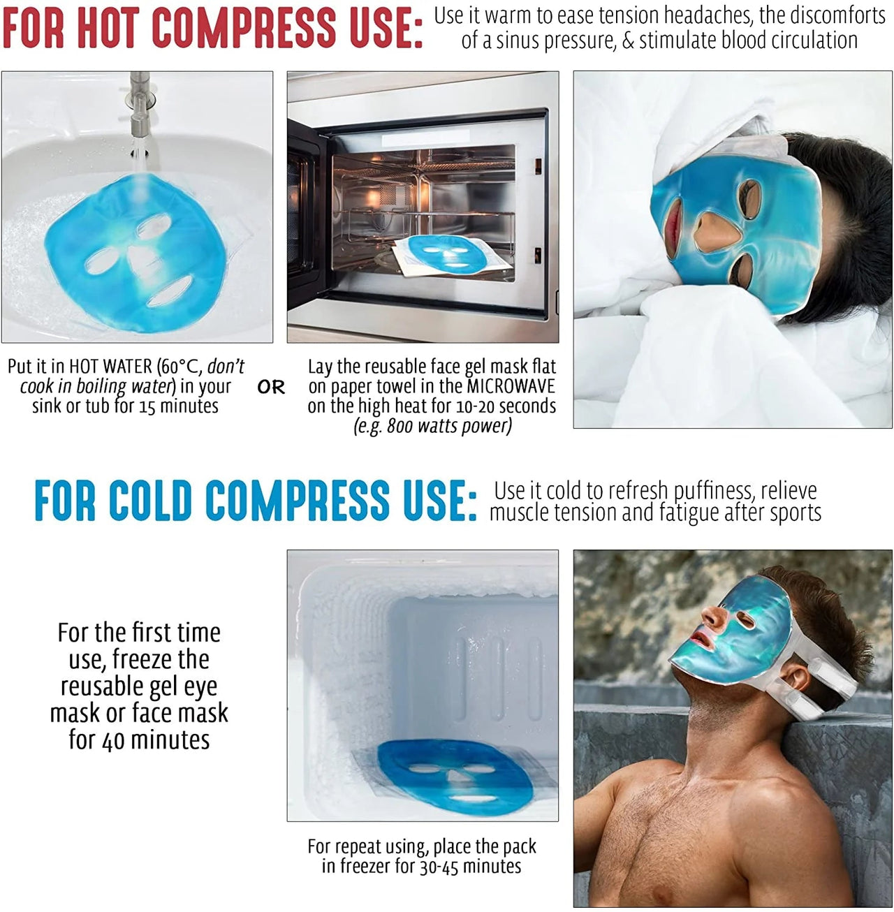 Bramble - 5 Cooling Full Face Gel Masks - liquidation.store