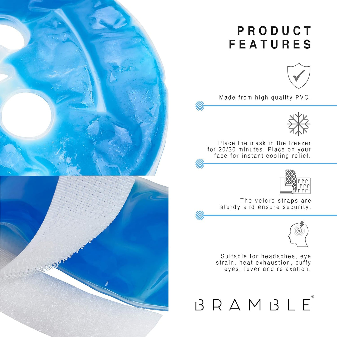 Bramble - 5 Cooling Full Face Gel Masks - liquidation.store