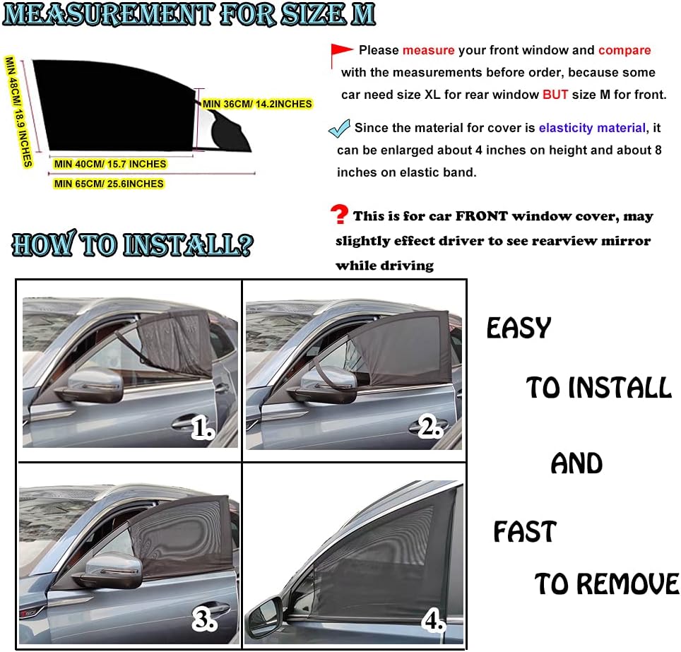 Breathable Universal Front Car Window SunShade - 2 Pack - liquidation.store