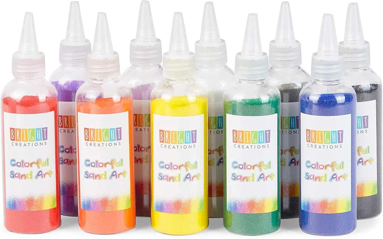 Bright Creations Coloured Sand Bottles Rainbow Colours (10 Pack) - liquidation.store