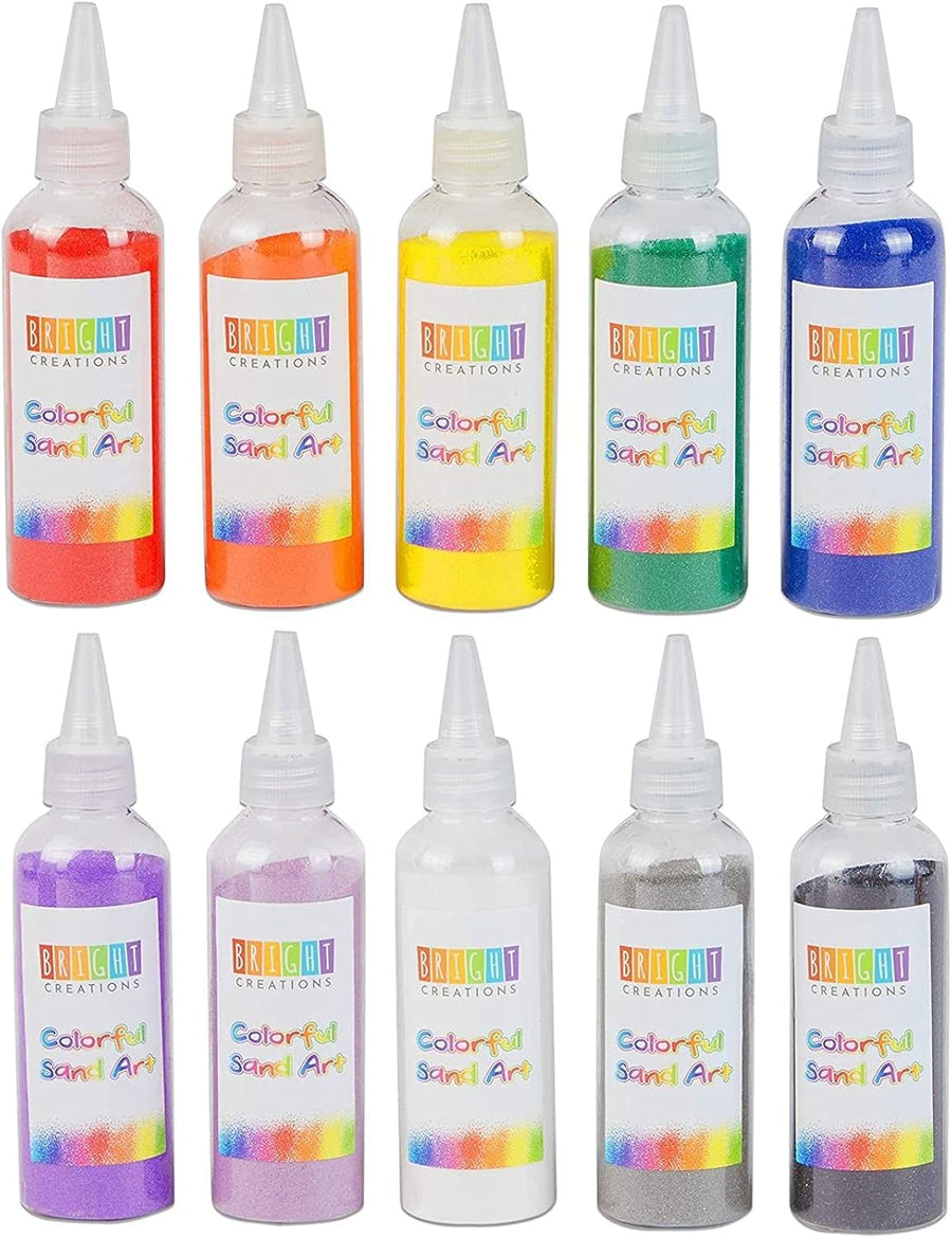Bright Creations Coloured Sand Bottles Rainbow Colours (10 Pack) - liquidation.store