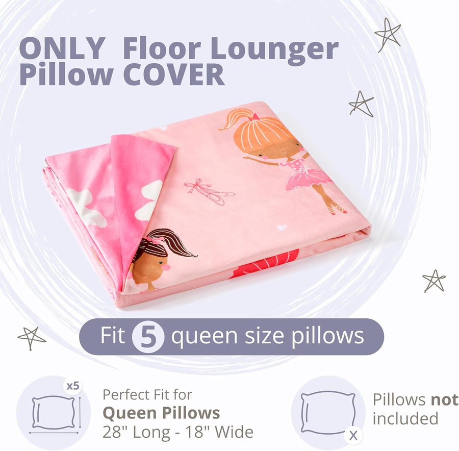 Butterfly Craze Floor Pillow Case, Mattress Bed Lounger Cover - Black/White - liquidation.store