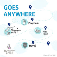 Butterfly Craze Floor Pillow Case, Mattress Bed Lounger Cover - Black/White - liquidation.store