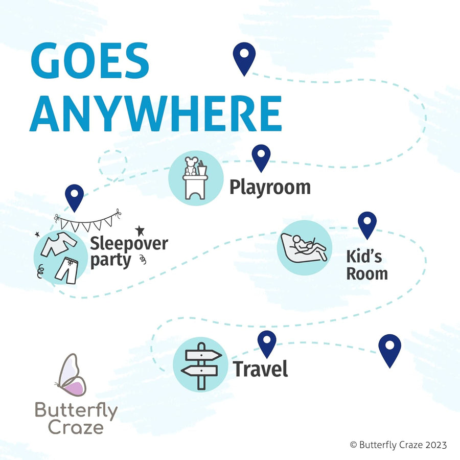 Butterfly Craze Floor Pillow Case, Mattress Bed Lounger Cover - Black/White - liquidation.store