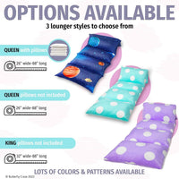 Butterfly Craze Floor Pillow Case, Mattress Bed Lounger Cover - Black/White - liquidation.store