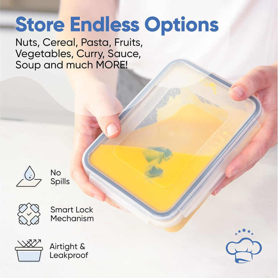 Chef's Path 16 Piece Set of Storage Boxes BPA Free – Labels & 1 Chalk Marker - liquidation.store