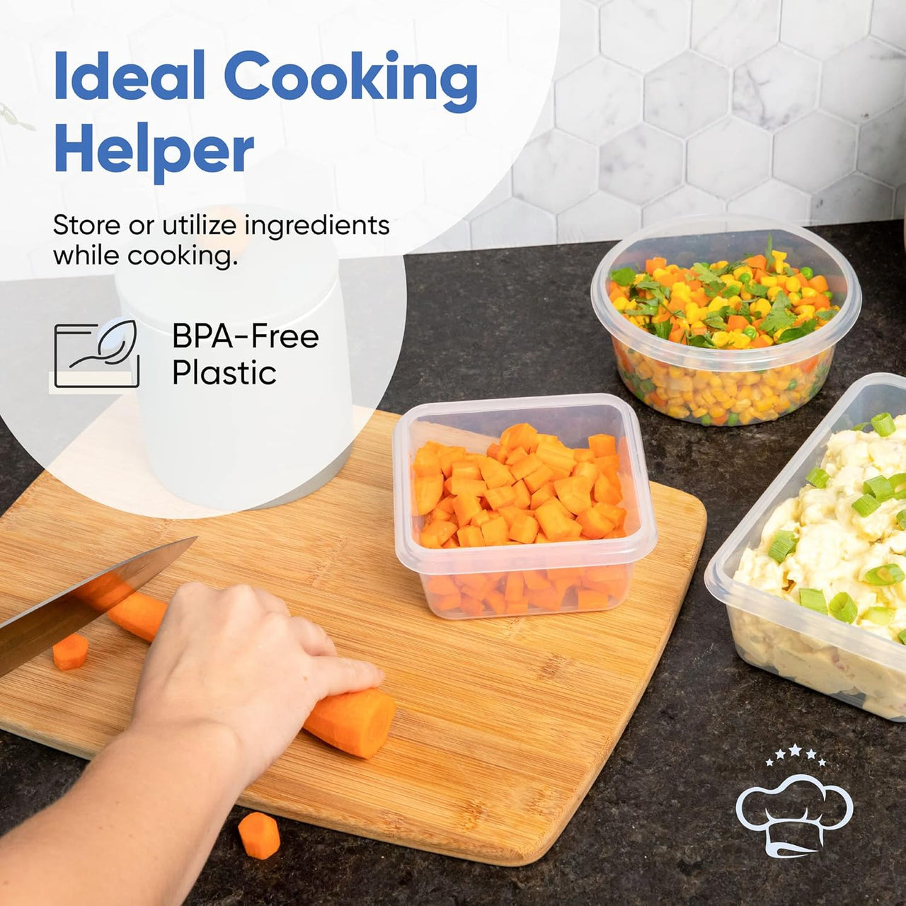 Chef's Path 16 Piece Set of Storage Boxes BPA Free – Labels & 1 Chalk Marker - liquidation.store