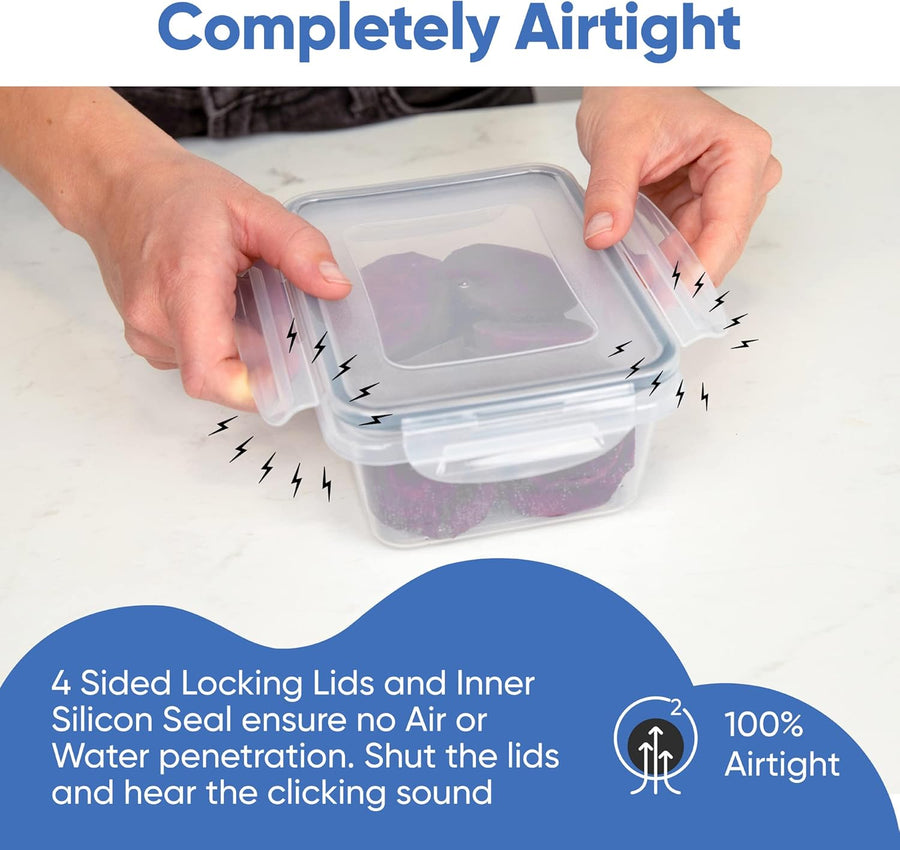 Chef's Path 16 Piece Set of Storage Boxes BPA Free – Labels & 1 Chalk Marker - liquidation.store