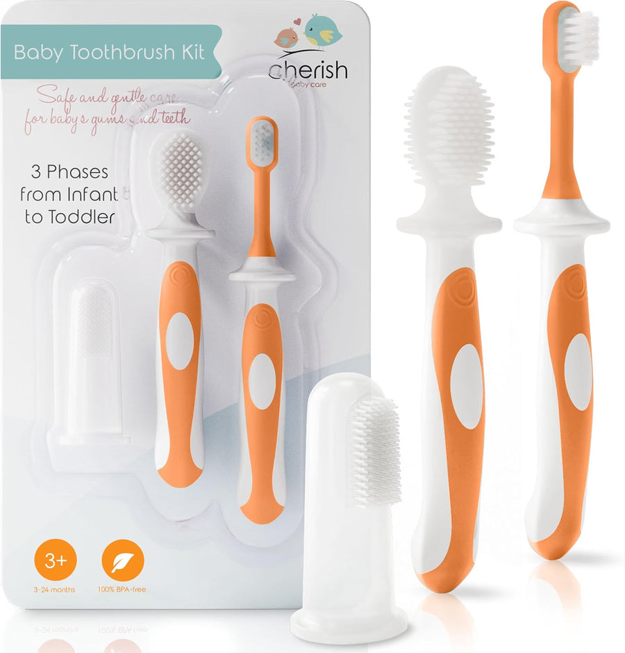 Cherish Baby Care Toddler Toothbrush 0-2 Years - Orange - liquidation.store