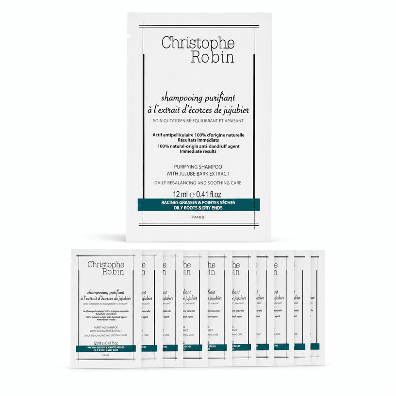 Christophe Robin Purifying Travel Shampoo Sachet With Jujube Bark Extract 12ml x10 - liquidation.store