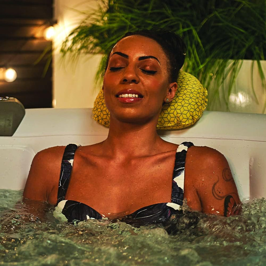 CleverSpa TPU Yellow/Grey Geo Printed Inflatable Head Rests - 2 Pack - liquidation.store