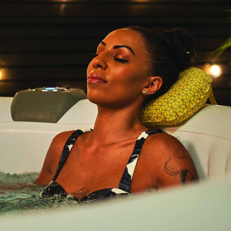 CleverSpa TPU Yellow/Grey Geo Printed Inflatable Head Rests - 2 Pack - liquidation.store