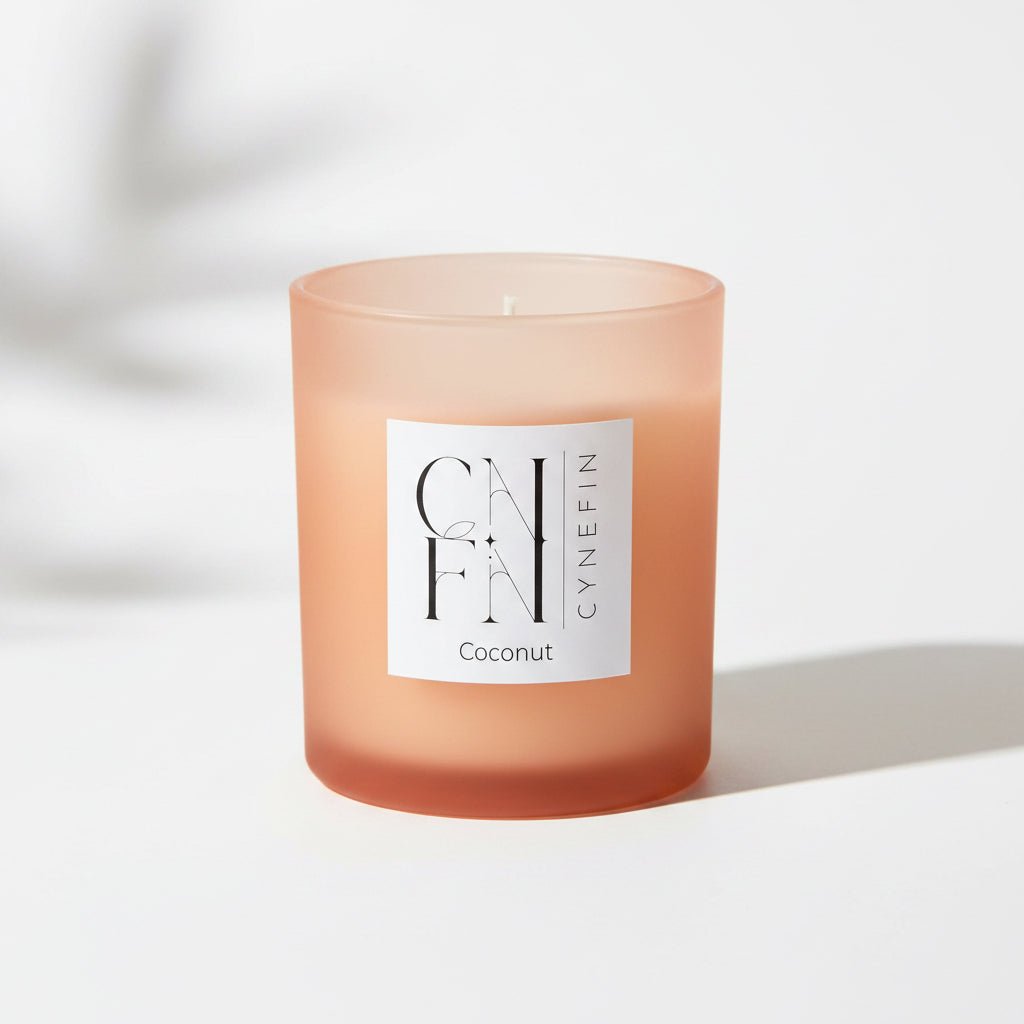 CNFN Coconut Scented 400g Candle - 100% Coconut Wax (40 Hrs Burning) - liquidation.store