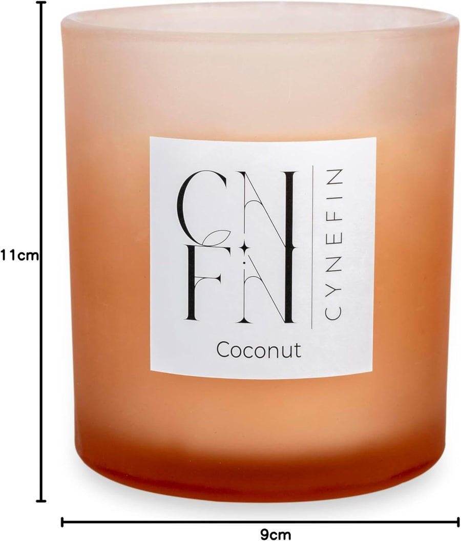 CNFN Coconut Scented Candle - 100% Coconut Wax (40 Hrs Burning) - liquidation.store