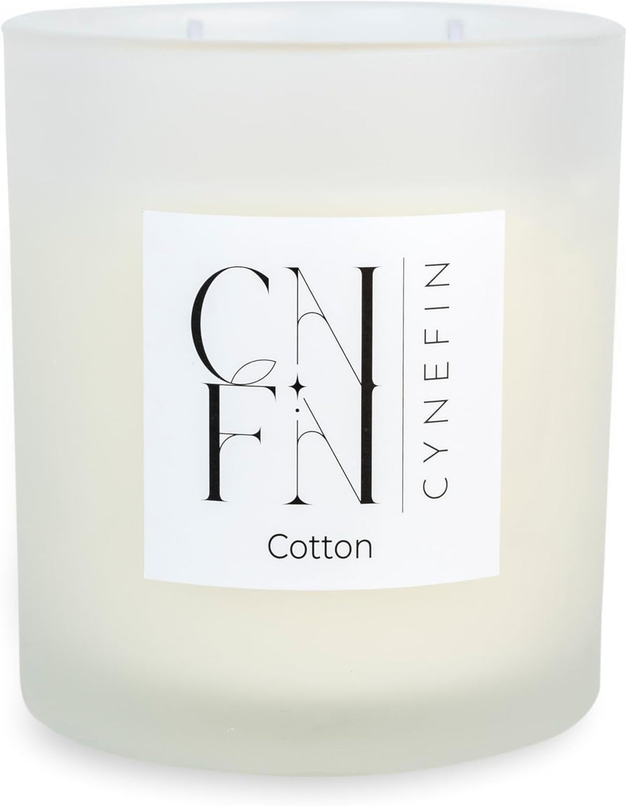 CNFN Fresh Linen Cotton Scented Candle - 100% Coconut Wax - 40hrs burning - liquidation.store