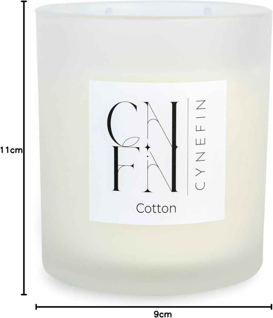 CNFN Fresh Linen Cotton Scented Candle - 100% Coconut Wax - 40hrs burning - liquidation.store