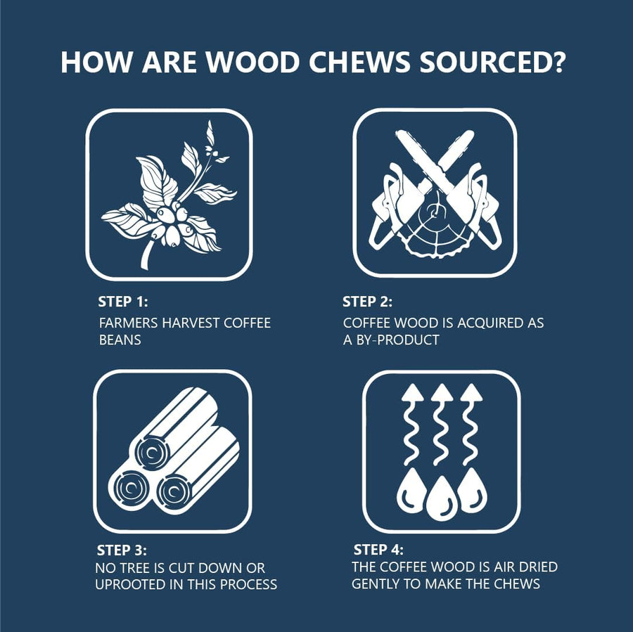 Coffee Wood Dog Chew Triple Pack with Coco Husk Rope Toy - Small Dog - liquidation.store