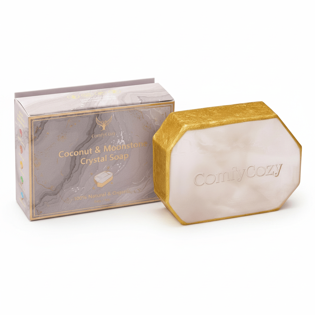 ComfyCozy Coconut & Moonstone Organic Crystal Soap 90g - liquidation.store