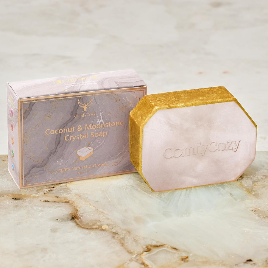 ComfyCozy Coconut & Moonstone Organic Crystal Soap 90g - liquidation.store