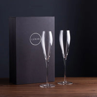 Lunar Oceans Crystal Champagne Flutes (Set of 2)