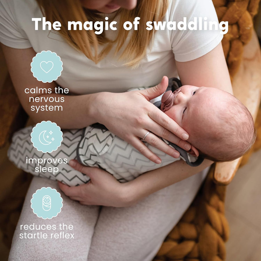 Cuddlebug Adjustable Baby Swaddle Blanket & Wrap (Spots & Stripes), Pack of 3 (Small/Medium 0-3 Months Old) - liquidation.store