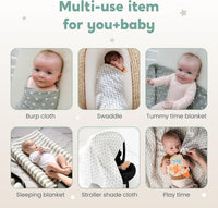 CuddleBug Muslin Squares Baby Swaddle Blankets - Spots n' Stripes (4-Pack) - liquidation.store