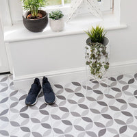 D - C - Fix Grey & White Geometric Tile effect Self - adhesive Vinyl tile - 1.2m² (11 Tiles) - liquidation.store