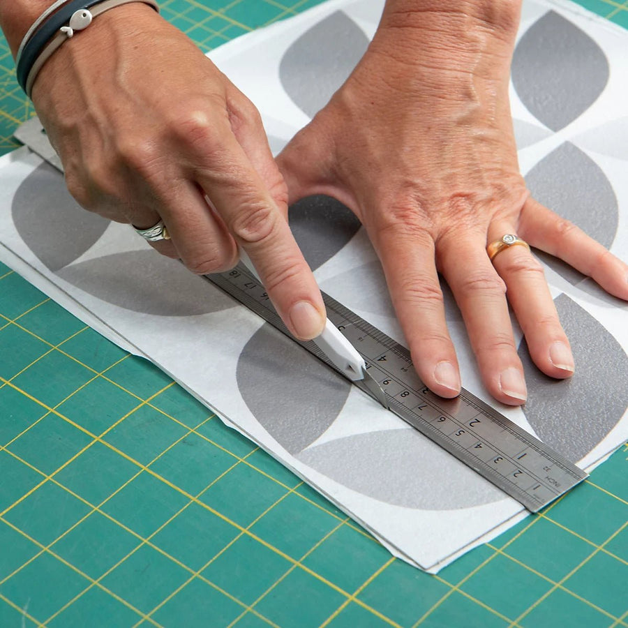 D - C - Fix Grey & White Geometric Tile effect Self - adhesive Vinyl tile - 1.2m² (11 Tiles) - liquidation.store
