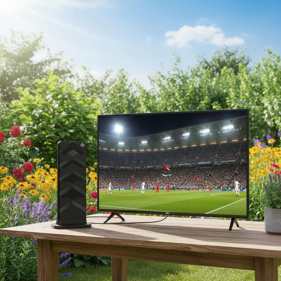 Digital Aerial Amplified TV Antenna Indoor & Outdoor Garden Aerial - HDTV 4K - liquidation.store