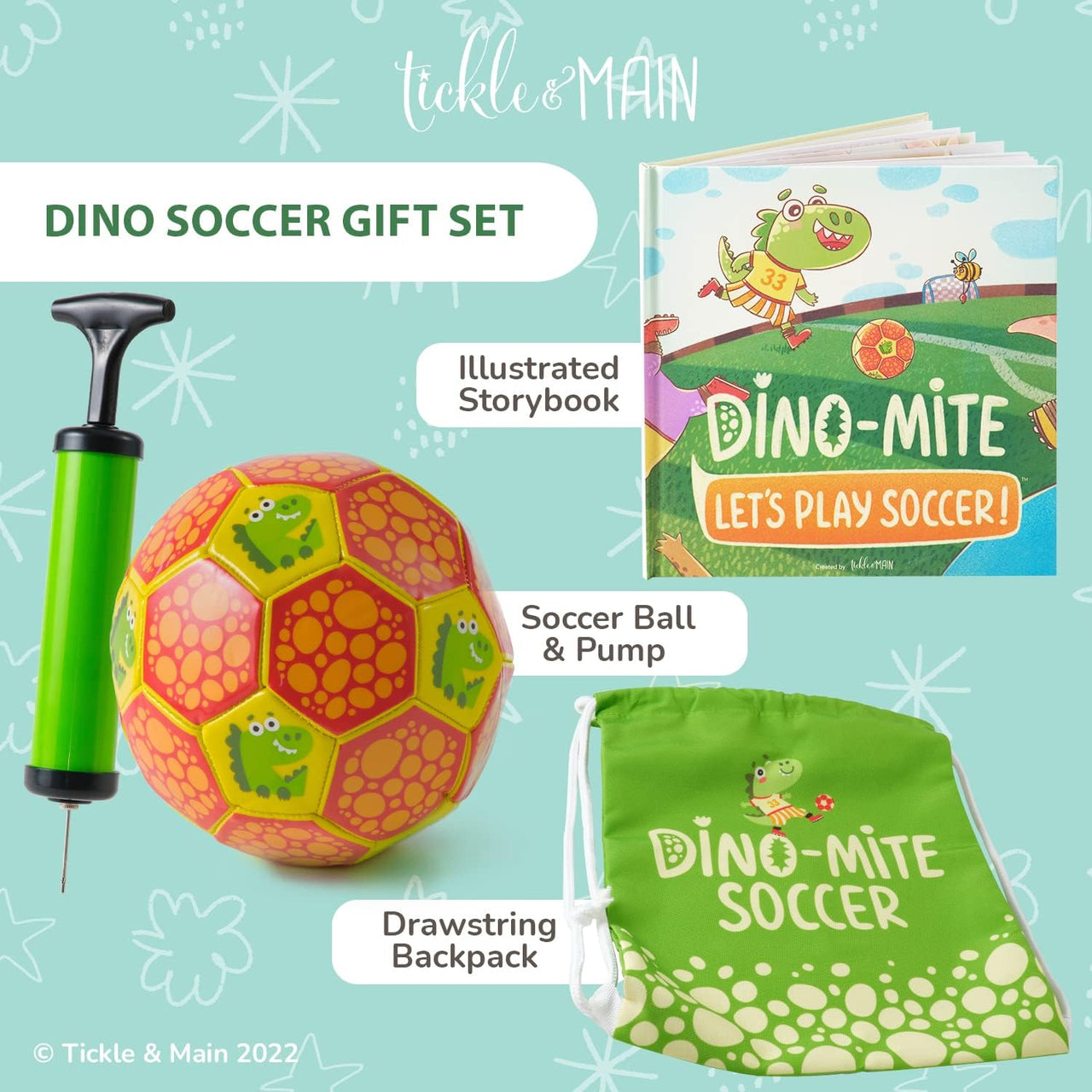 Dino - Mite - Let’s Play Soccer Gift Set - Book, Ball. Pump, Bag inc - liquidation.store