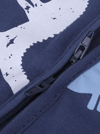 Thumbnail for Dinosaur Dark Blue Baby Zip Sleepsuit with Hand and Feet Cuffs (Various Sizes) - liquidation.store