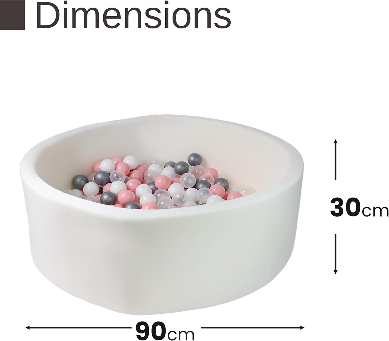DIVCHI Kids Foam Ball Pit for Children/Toddlers - 90x30cm (White) - liquidation.store