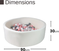 DIVCHI Kids Foam Ball Pit for Children/Toddlers - 90x30cm (White) - liquidation.store
