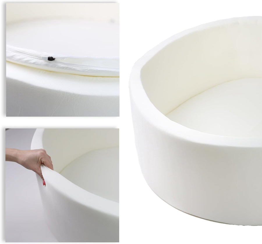 DIVCHI Kids Foam Ball Pit for Children/Toddlers - 90x30cm (White) - liquidation.store