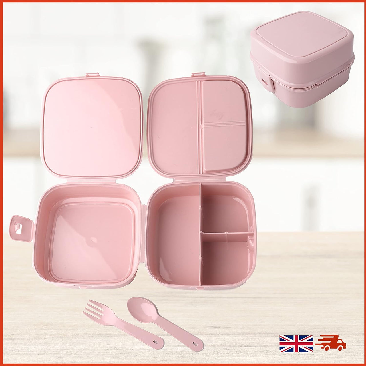 DIVCHI Portable Lunch Box for Kids & Adults (Light Pink) - liquidation.store