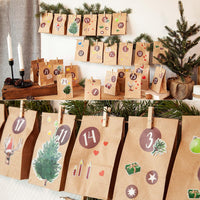 DIY Advent Calendar Kit - Beautiful Craft Advent Calendar with 24 Paper Bags and Craft Stickers - liquidation.store