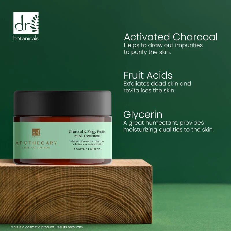 Dr Botanical Charcoal & Zingy Fruits Treatment Mask 50ml - liquidation.store