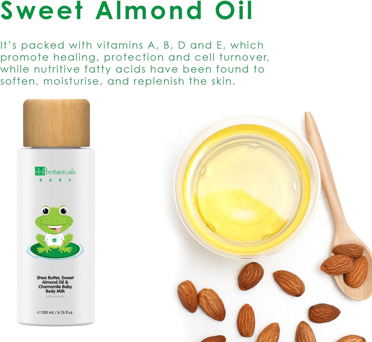Dr Botanical Sweet Almond Oil & Chamomile Baby Body Milk 200ml x3 - liquidation.store