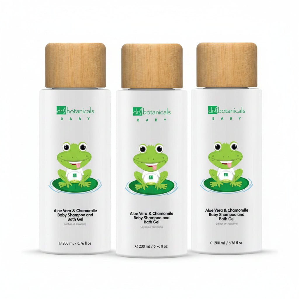 Dr Botanicals Aloe Vera & Chamomile Baby Shampoo and Bath Gel 200ml x3 - liquidation.store