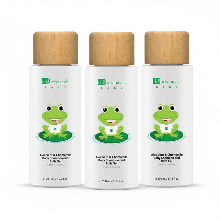 Dr Botanicals Aloe Vera & Chamomile Baby Shampoo and Bath Gel 200ml x3 - liquidation.store