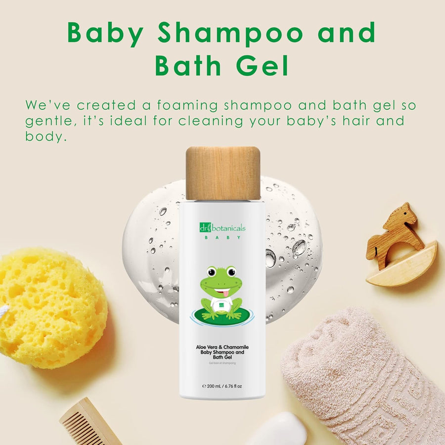 Dr Botanicals Aloe Vera & Chamomile Baby Shampoo and Bath Gel 200ml x3 - liquidation.store