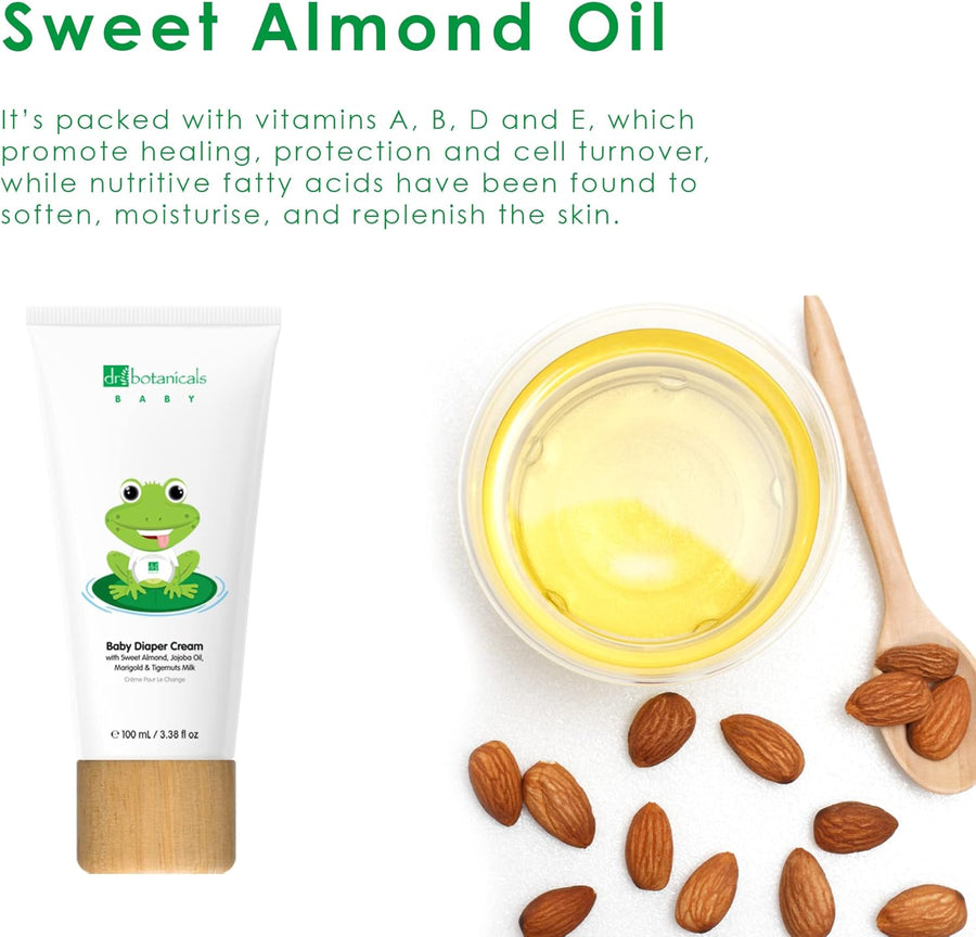 Dr Botanicals Jojoba & Sweet Almond Oil Baby Nappy Diaper Cream 100ml x3 - liquidation.store