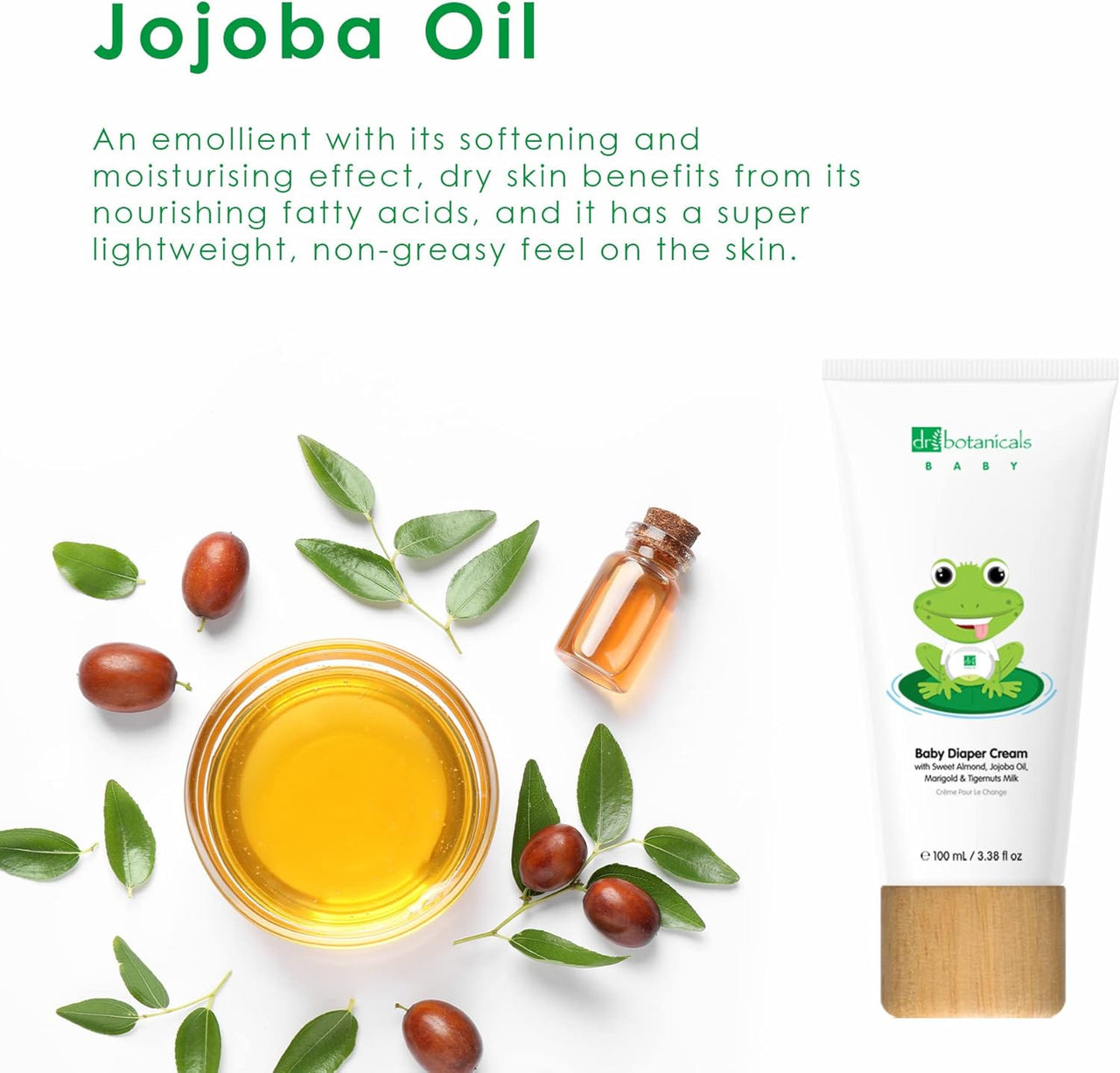 Dr Botanicals Jojoba & Sweet Almond Oil Baby Nappy Diaper Cream 100ml x3 - liquidation.store